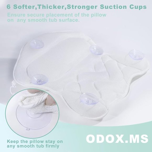 Bath Pillow For Tub Neck and Back Support - Picture 3 of 7